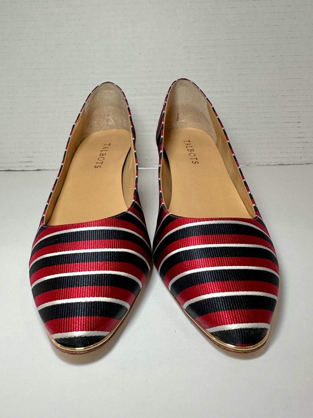 Talbots Women’s Red, White & Blue Stripe Kelsey Block Almond Toe Pumps- Size 8 - Picture 11 of 11